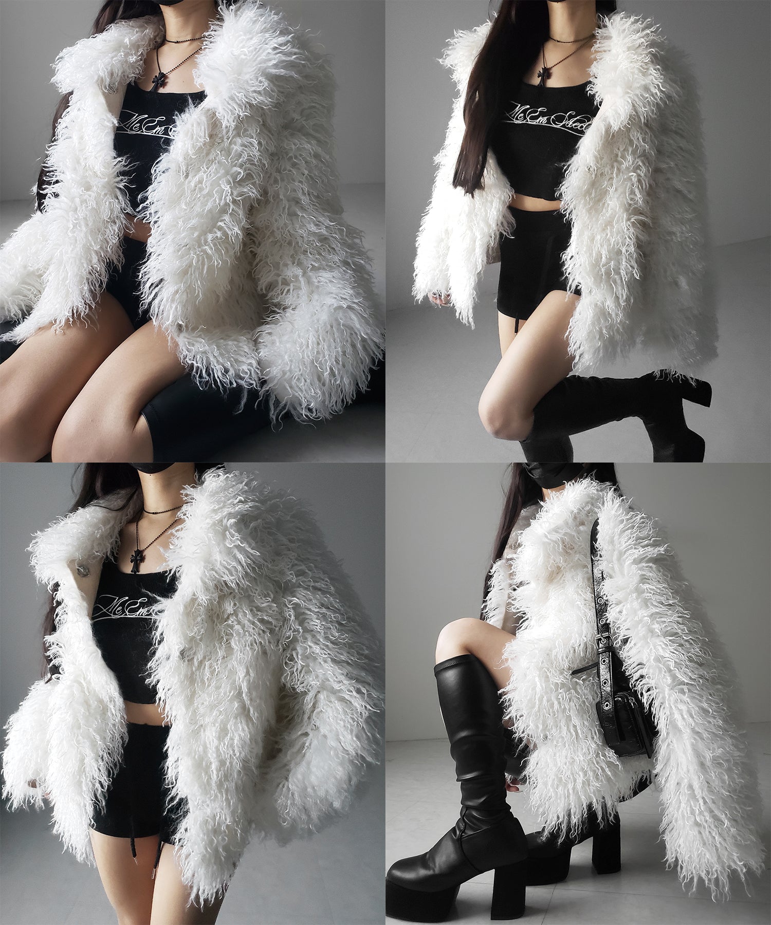 シャギーフェイクファーレディミドルコート ／ shaggy fake fur lady middle coat
