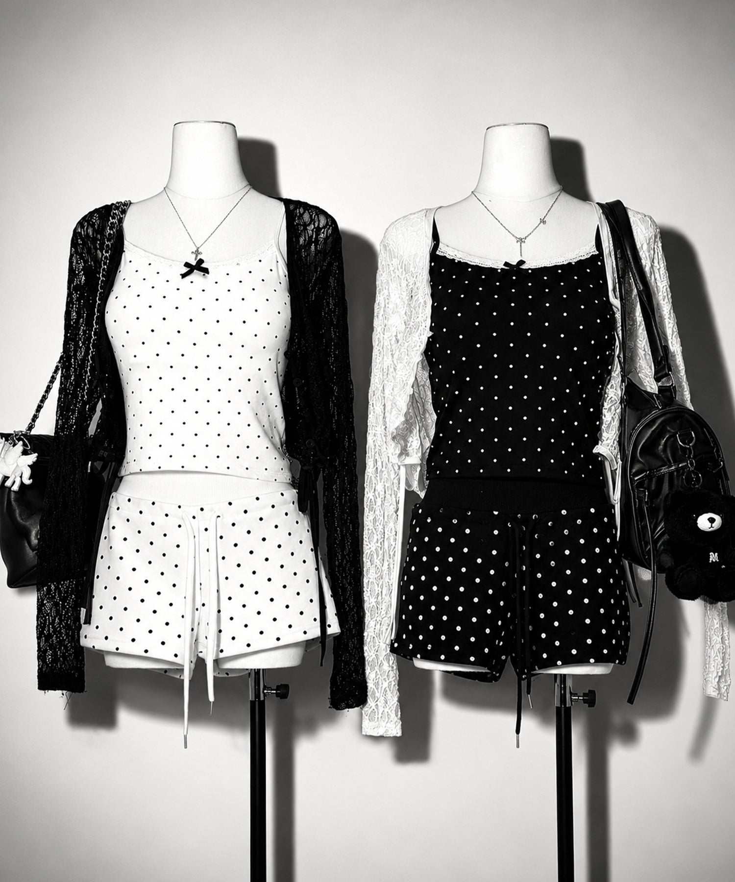 ミニリボンドットレースキャミソール ／ mini ribbon dot lace camisole