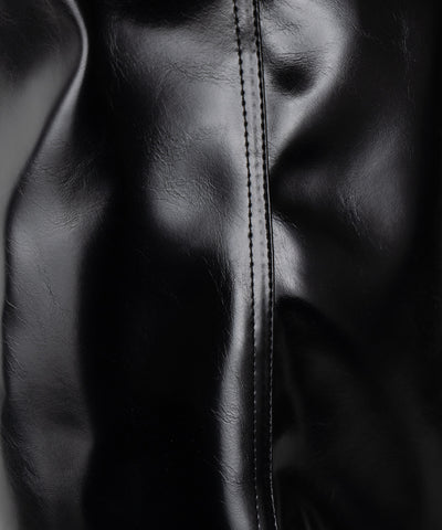 【 ２color 】ポインテッドトゥフェイクレザーカバーロングブーツ ／ pointed toe fake leather covered long boots
