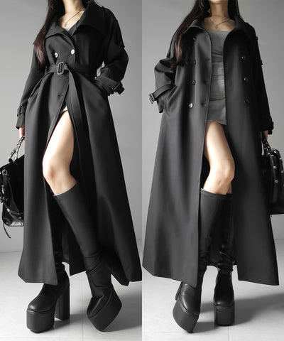 ２WAYスタンドカラーオーバーロングトレンチコート ／ 2WAY stand collar over long trench coat