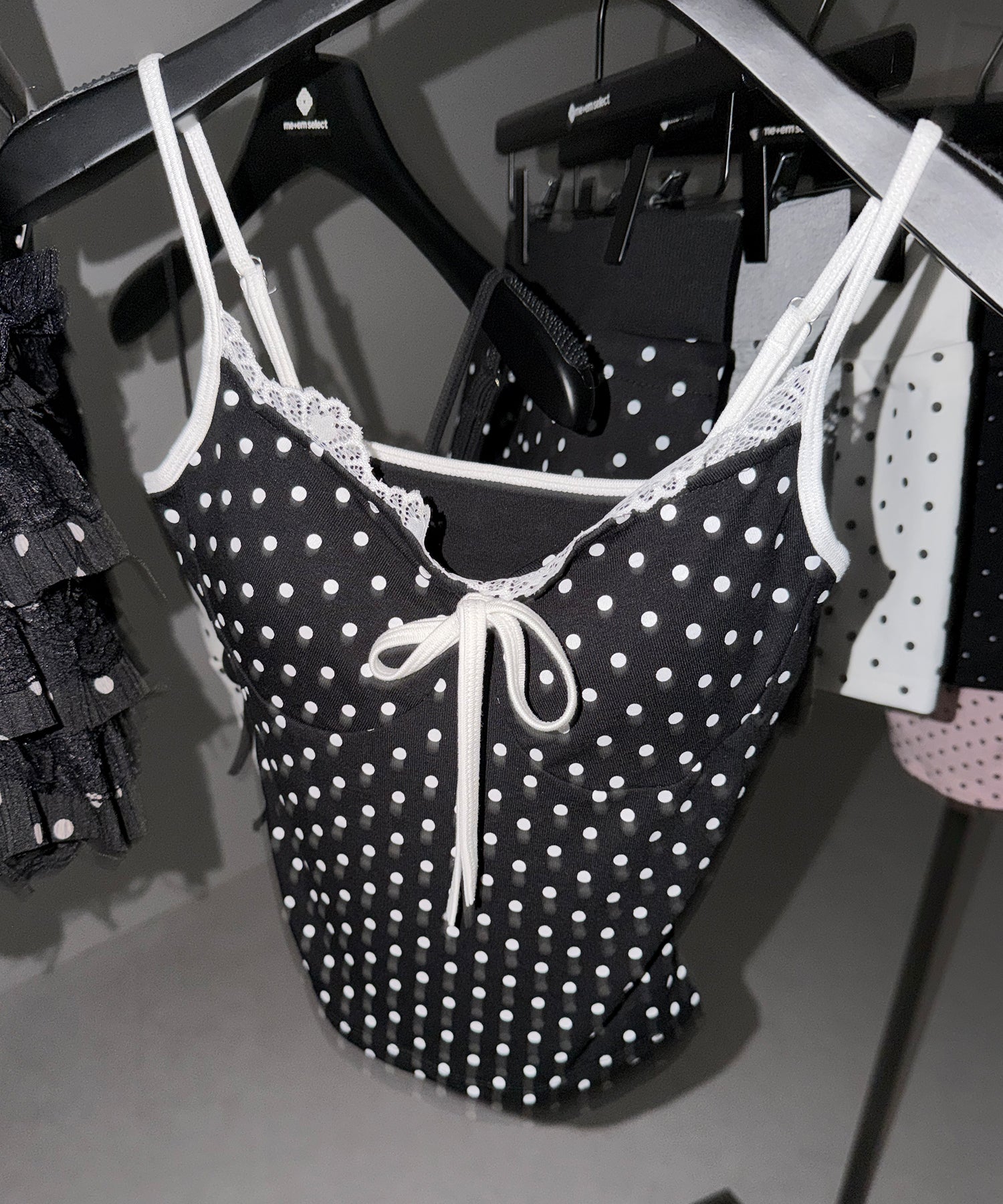 ドットレースリボンキャミソール ／ dot lace ribbon camiole