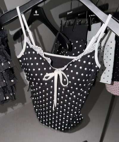 ドットレースリボンキャミソール ／ dot lace ribbon camiole