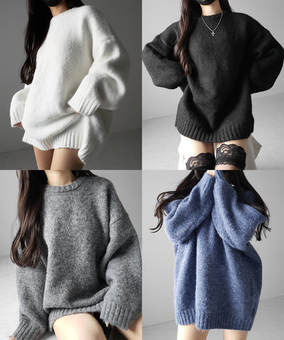 オーバーサイズフラッフィーニットプルオーバー ／ oversize fluffy knit pullover