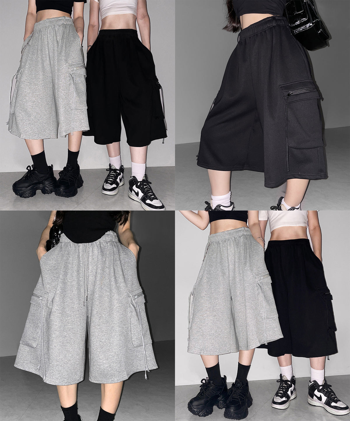 タックワイドカーゴスウェットハーフパンツ / tuck wide cargo sweat half pants
