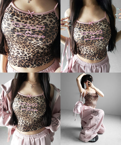 レオパードロゴパイピングキャミソール ／ leopard logo piping camisole