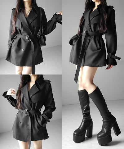 ウエストマークレディミドルトレンチコート ／ waistmark lady middle trench coat