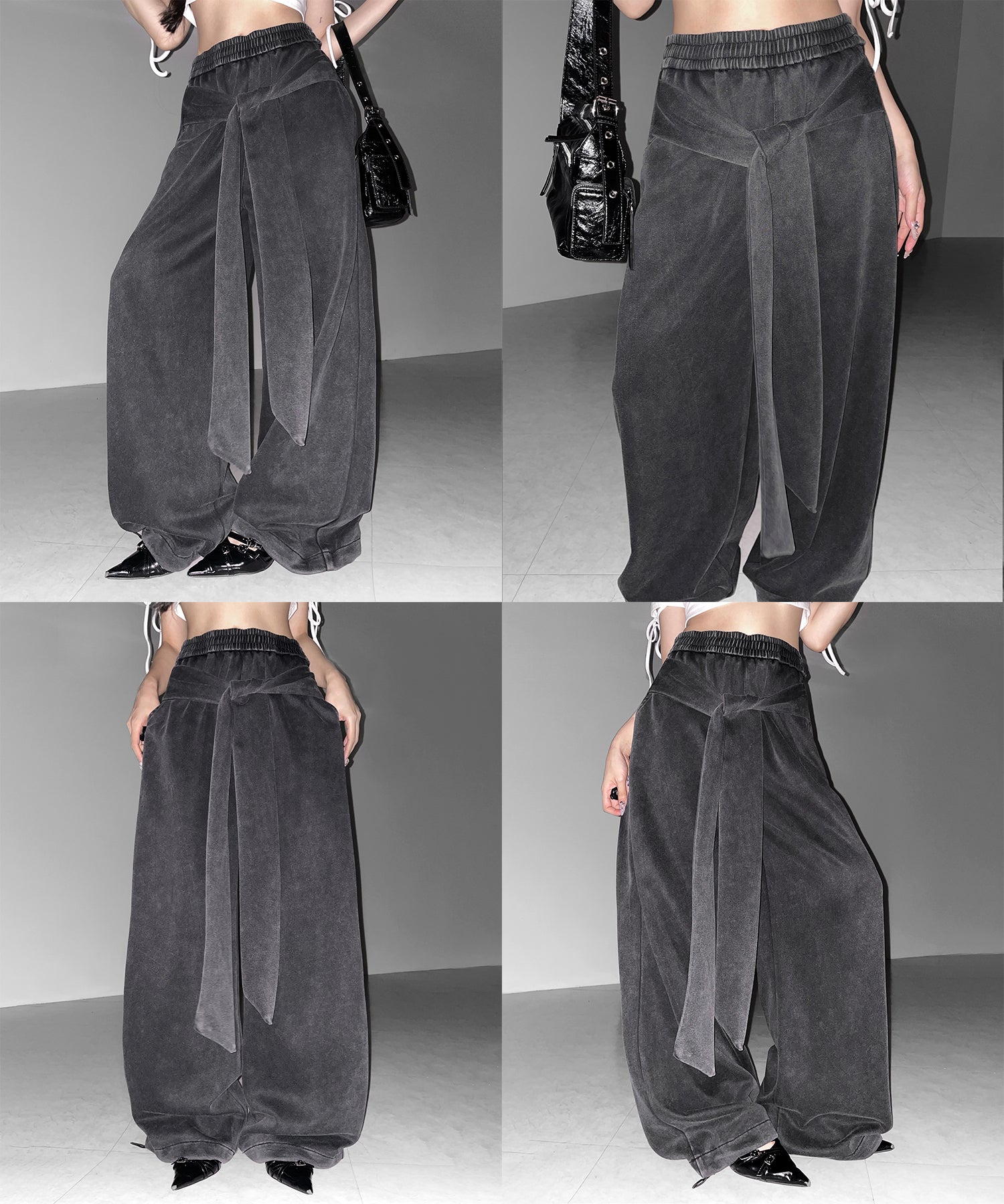 フェイクレイヤードピグメントスウェットワイドパンツ ／ fake layered pigment sweat wide pants