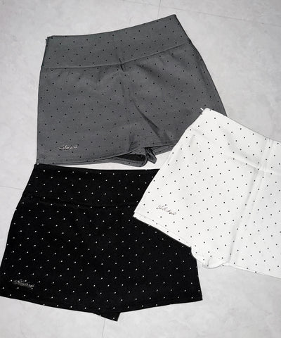 【 インパン裏地付 】ドットロゴレイヤードミニスカパン ／ dot logo layered mini skirt pants