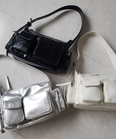 【 ３color 】４アウトポケットヴィンテージスクエアショルダーバッグ ／ 4 outpocket vintage square shoulder bag