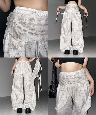 ガーターレイヤードヴィンテージタックワイドパンツ ／ garter layered vintage tack wide pants