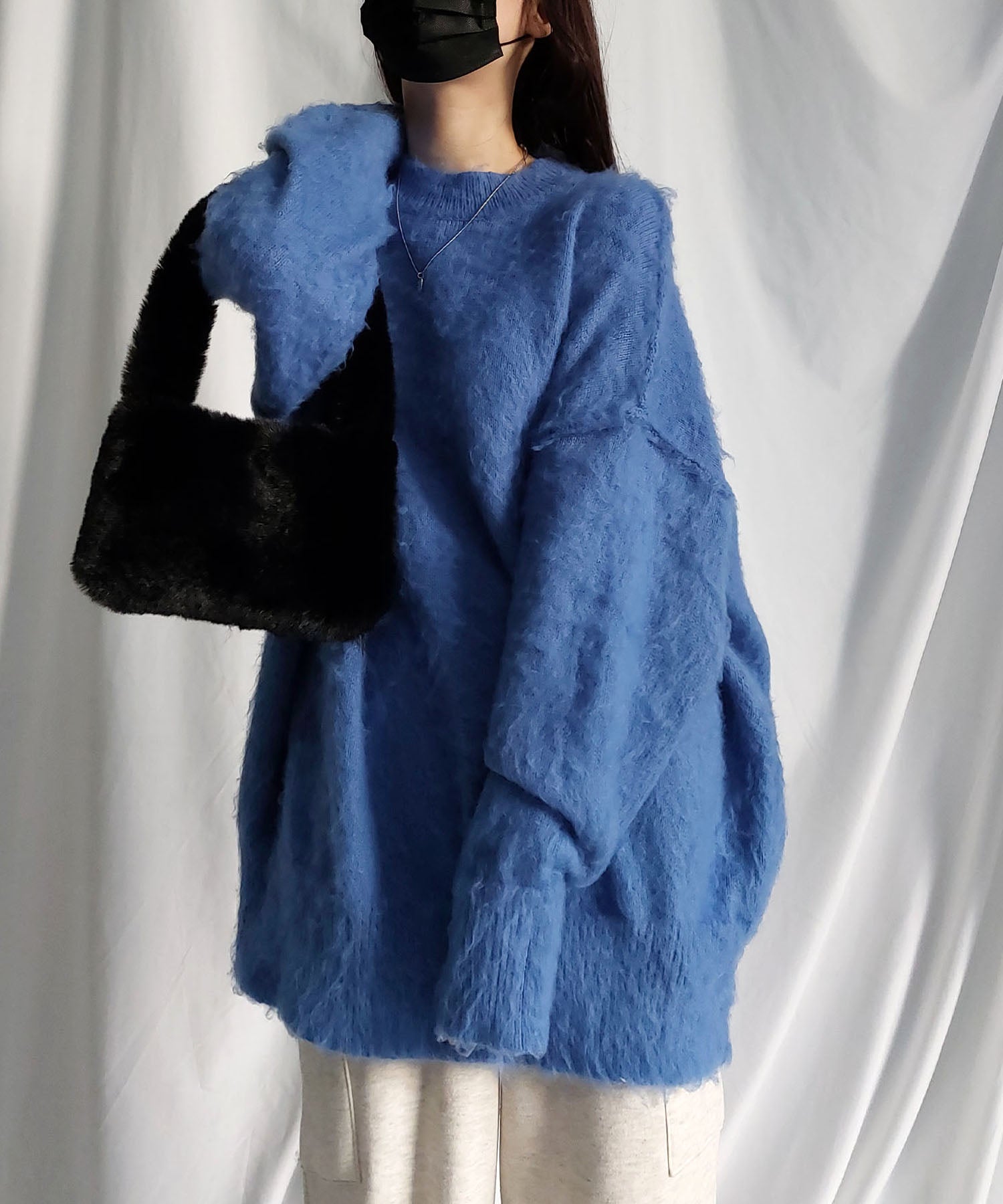 【 UNISEX 】モヘアライクＢＩＧニットプルオーバー