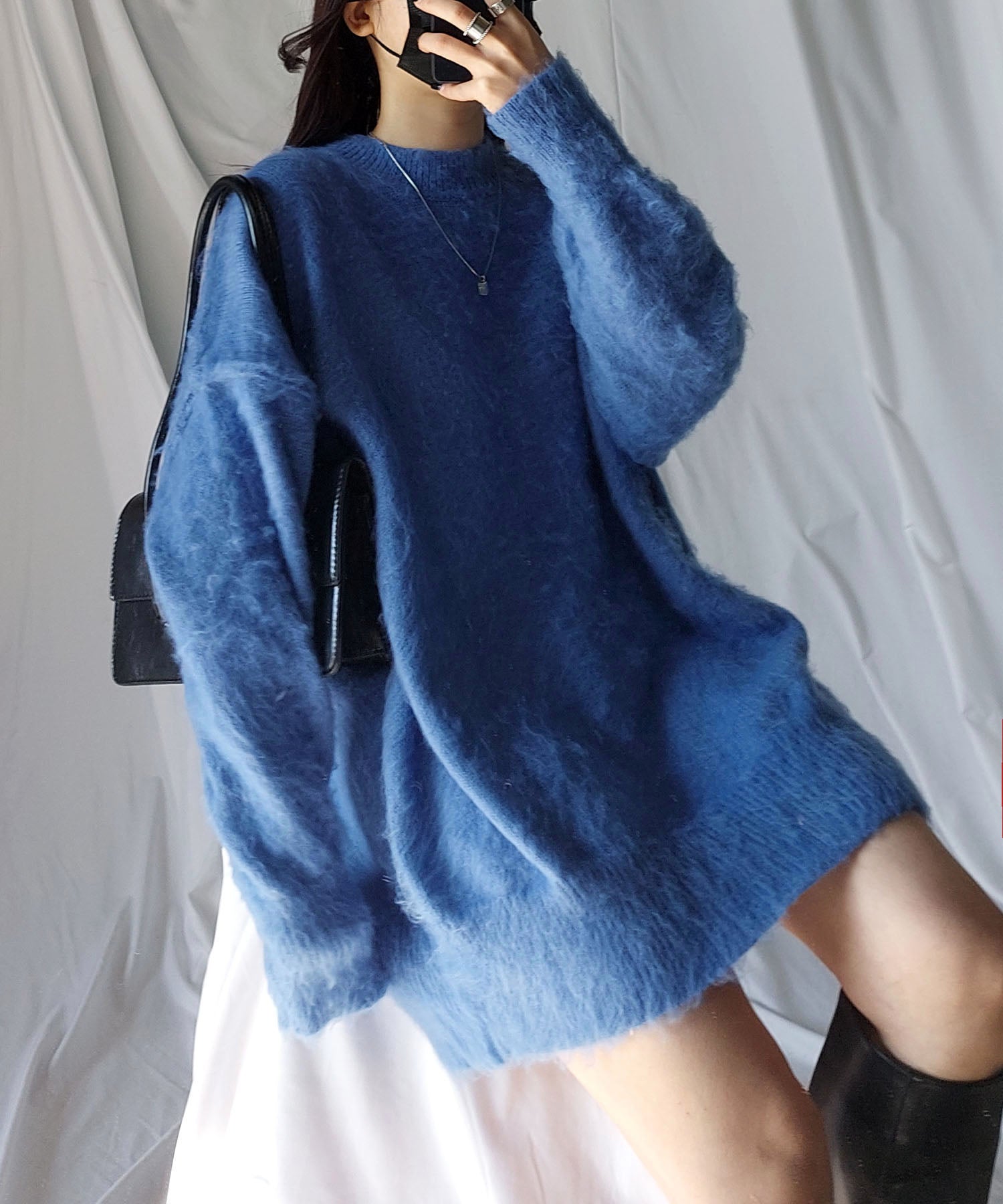 【 UNISEX 】モヘアライクＢＩＧニットプルオーバー
