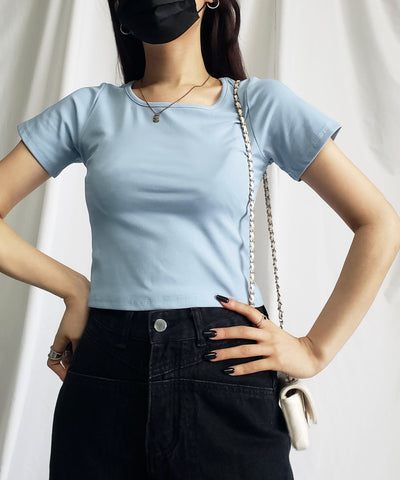 【 ６color 】スクエアネッククロップドちびＴシャツ