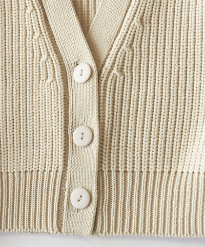 【 ミームセレクトオリジナル 】ショート丈ボリュームリブニットカーディガン ／ short volume libknit cardigan