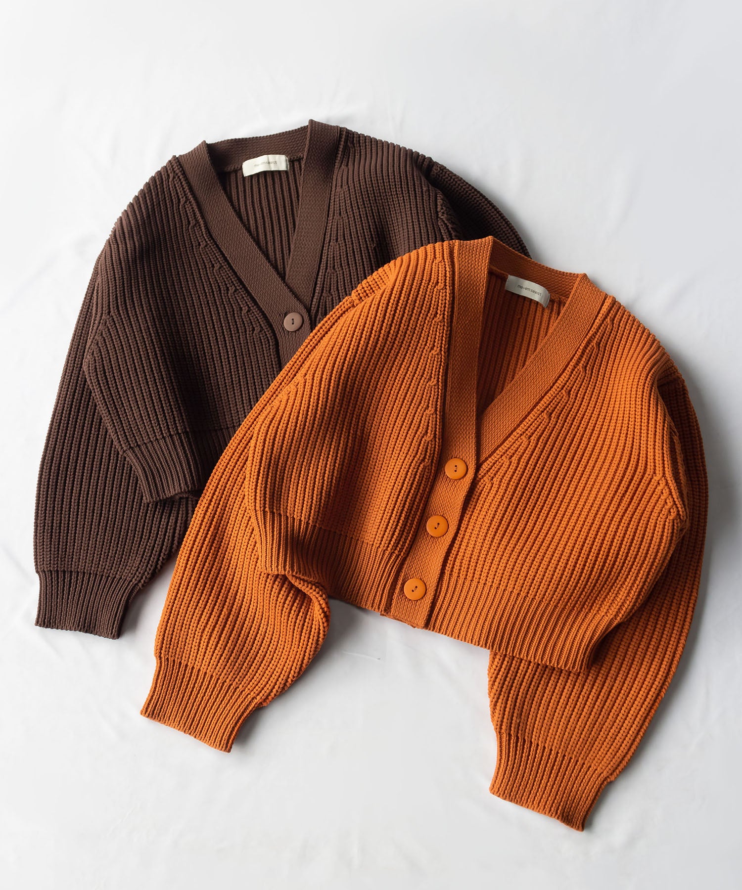 【 ミームセレクトオリジナル 】ショート丈ボリュームリブニットカーディガン ／ short volume libknit cardigan