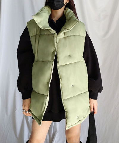 【 8色展開 】パファーオーバーフェイクダウンベスト