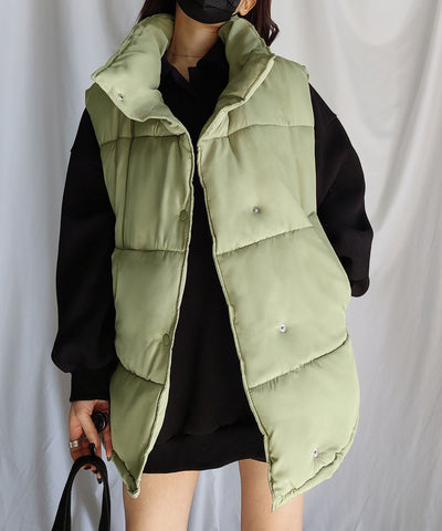 【 8色展開 】パファーオーバーフェイクダウンベスト