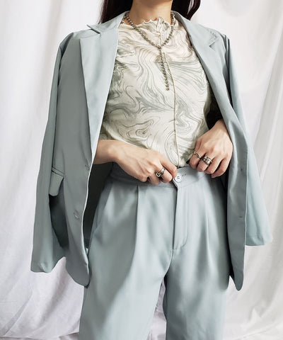 【 ７色展開 /２WAY 】総柄マーブルシアー半袖メロートップス 《マーブルトップスに半袖バージョンが登場！ 》