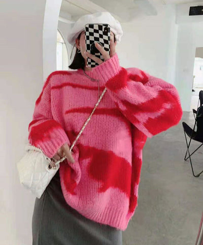 モヘアライクオーバーサイズゼブラニット