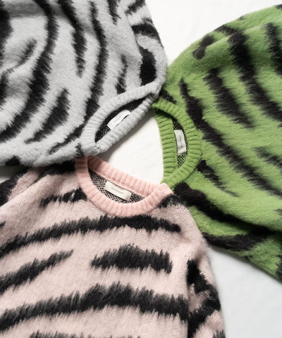ビッグシルエットモヘアライクゼブラニット ／ big silhouette mohair like zebra knit