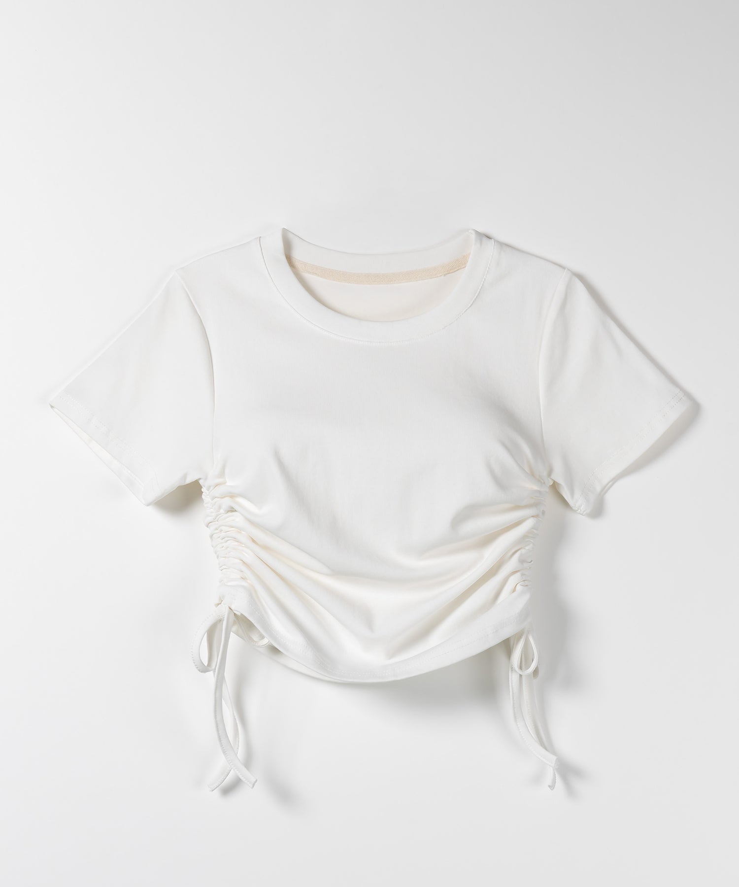 【 ８color 】サイドシャーリングリボンショート半袖Ｔシャツ