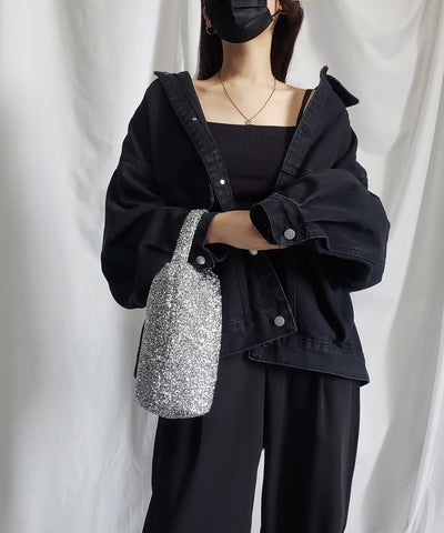 【 ２color 】メタリックシャギーハンドミニバッグ ／ metallic shaggy hand mini bag 【 韓国製 】