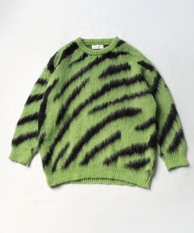 ビッグシルエットモヘアライクゼブラニット ／ big silhouette mohair like zebra knit