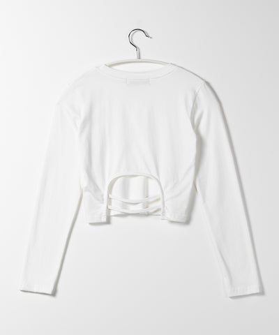 カットアウトバックストラップクロップドＴシャツ【 韓国製 】