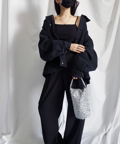 【 ２color 】メタリックシャギーハンドミニバッグ ／ metallic shaggy hand mini bag 【 韓国製 】