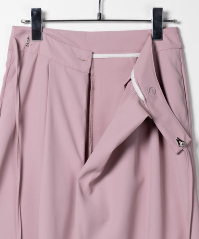 【 ３color ／ ３size 】華奢サイドリボンツータックスラックス