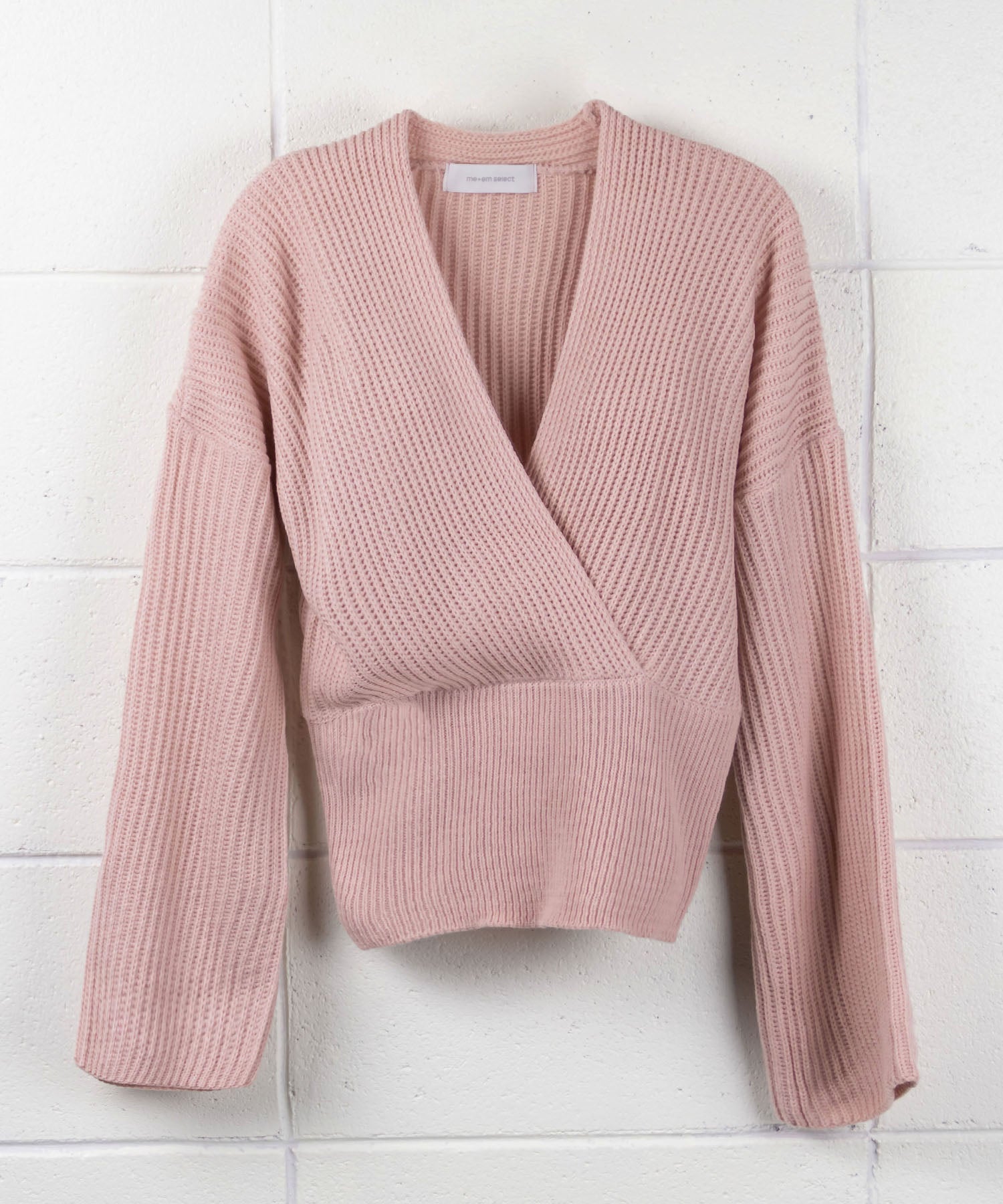 【 5color 】ウエストリブカシュクールショートニット