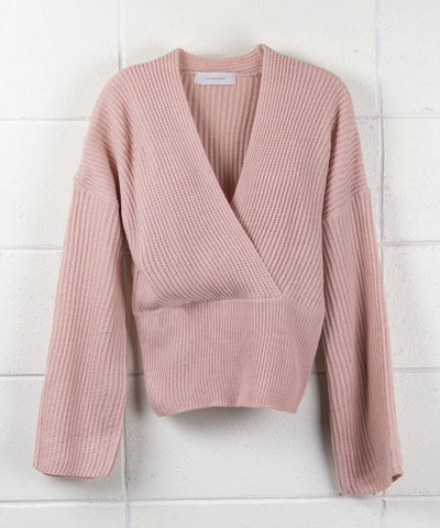 【 5color 】ウエストリブカシュクールショートニット
