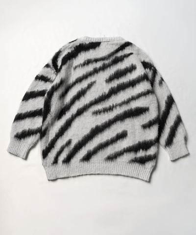 ビッグシルエットモヘアライクゼブラニット ／ big silhouette mohair like zebra knit