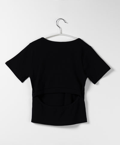 【 ５color 】カットアウトバックスリットクロップドＴシャツ