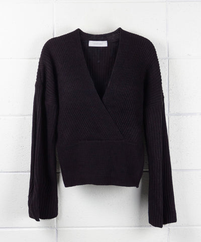 【 5color 】ウエストリブカシュクールショートニット