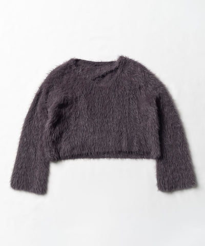 【 7color 】カットアウトショートシャギーニット