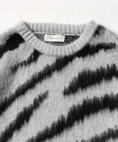 ビッグシルエットモヘアライクゼブラニット ／ big silhouette mohair like zebra knit
