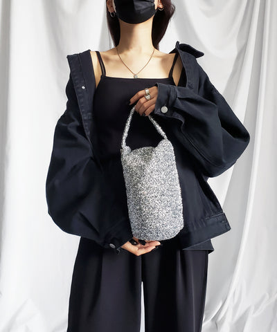 【 ２color 】メタリックシャギーハンドミニバッグ ／ metallic shaggy hand mini bag 【 韓国製 】