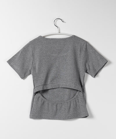 【 ５color 】カットアウトバックスリットクロップドＴシャツ