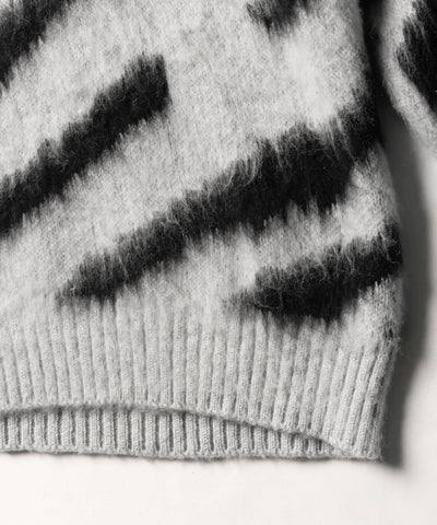 ビッグシルエットモヘアライクゼブラニット ／ big silhouette mohair like zebra knit