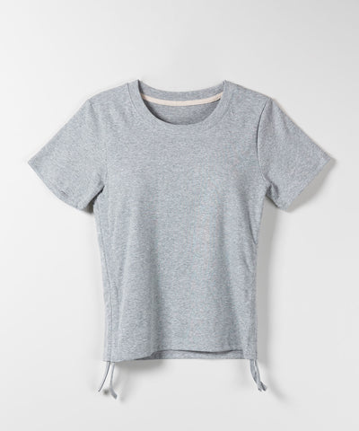 【 ８color 】サイドシャーリングリボンショート半袖Ｔシャツ
