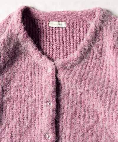 【 me+em select original 】ワイドスリーブシャギーボリュームニットカーディガン ／ wide sleeve shaggy volume knit cardigan