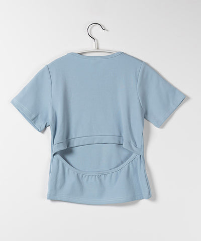 【 ５color 】カットアウトバックスリットクロップドＴシャツ