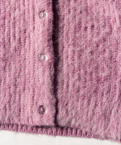 【 me+em select original 】ワイドスリーブシャギーボリュームニットカーディガン ／ wide sleeve shaggy volume knit cardigan