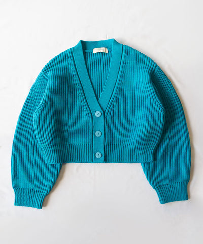 【 ミームセレクトオリジナル 】ショート丈ボリュームリブニットカーディガン ／ short volume libknit cardigan