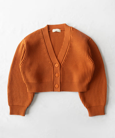 【 ミームセレクトオリジナル 】ショート丈ボリュームリブニットカーディガン ／ short volume libknit cardigan