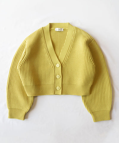 【 ミームセレクトオリジナル 】ショート丈ボリュームリブニットカーディガン ／ short volume libknit cardigan